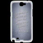 Coque Samsung Galaxy Note 2 Pessimiste Bleu Citation Oscar Wilde