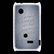 Coque Sony Xperia Typo Pessimiste Bleu Citation Oscar Wilde