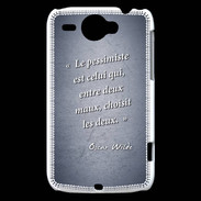 Coque HTC Wildfire G8 Pessimiste Bleu Citation Oscar Wilde