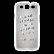Coque Samsung Galaxy S3 Pessimiste Gris Citation Oscar Wilde