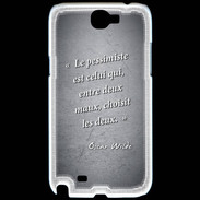 Coque Samsung Galaxy Note 2 Pessimiste Noir Citation Oscar Wilde