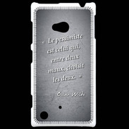 Coque Nokia Lumia 720 Pessimiste Noir Citation Oscar Wilde
