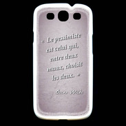 Coque Samsung Galaxy S3 Pessimiste Rose Citation Oscar Wilde