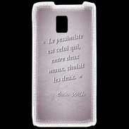 Coque LG P990 Pessimiste Rose Citation Oscar Wilde