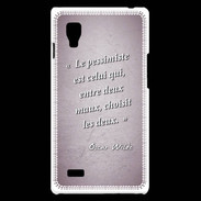 Coque LG Optimus L9 Pessimiste Rose Citation Oscar Wilde