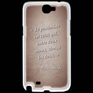 Coque Samsung Galaxy Note 2 Pessimiste Rouge Citation Oscar Wilde