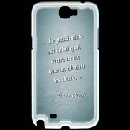 Coque Samsung Galaxy Note 2 Pessimiste Turquoise Citation Oscar Wilde