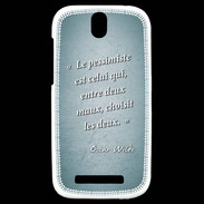 Coque HTC One SV Pessimiste Turquoise Citation Oscar Wilde