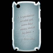 Coque Blackberry 8520 Pessimiste Turquoise Citation Oscar Wilde