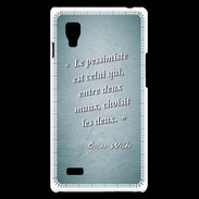 Coque LG Optimus L9 Pessimiste Turquoise Citation Oscar Wilde