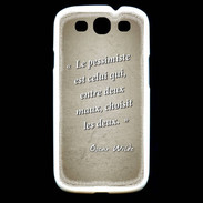 Coque Samsung Galaxy S3 Pessimiste Sepia Citation Oscar Wilde