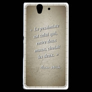 Coque Sony Xperia Z Pessimiste Sepia Citation Oscar Wilde