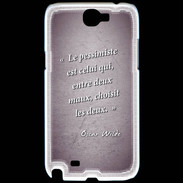 Coque Samsung Galaxy Note 2 Pessimiste Violet Citation Oscar Wilde