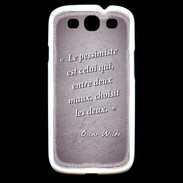 Coque Samsung Galaxy S3 Pessimiste Violet Citation Oscar Wilde