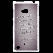 Coque Nokia Lumia 720 Pessimiste Violet Citation Oscar Wilde