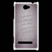 Coque HTC Windows Phone 8S Pessimiste Violet Citation Oscar Wilde