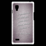 Coque LG Optimus L9 Pessimiste Violet Citation Oscar Wilde