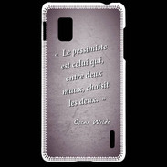 Coque LG Optimus G Pessimiste Violet Citation Oscar Wilde