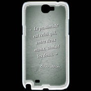 Coque Samsung Galaxy Note 2 Pessimiste Vert Citation Oscar Wilde