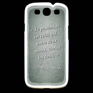 Coque Samsung Galaxy S3 Pessimiste Vert Citation Oscar Wilde