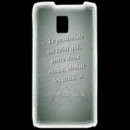 Coque LG P990 Pessimiste Vert Citation Oscar Wilde