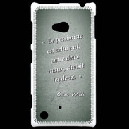 Coque Nokia Lumia 720 Pessimiste Vert Citation Oscar Wilde