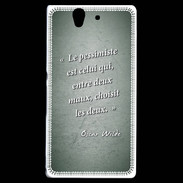 Coque Sony Xperia Z Pessimiste Vert Citation Oscar Wilde