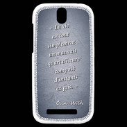 Coque HTC One SV Quart d'heure Bleu Citation Oscar Wilde