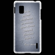 Coque LG Optimus G Quart d'heure Bleu Citation Oscar Wilde