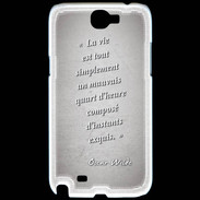 Coque Samsung Galaxy Note 2 Quart d'heure Gris Citation Oscar Wilde