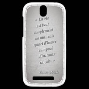 Coque HTC One SV Quart d'heure Gris Citation Oscar Wilde