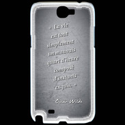 Coque Samsung Galaxy Note 2 Quart d'heure Noir Citation Oscar Wilde