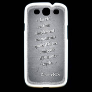 Coque Samsung Galaxy S3 Quart d'heure Noir Citation Oscar Wilde