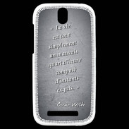Coque HTC One SV Quart d'heure Noir Citation Oscar Wilde