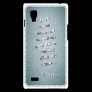 Coque LG Optimus L9 Quart d'heure Turquoise Citation Oscar Wilde