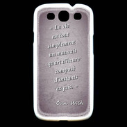 Coque Samsung Galaxy S3 Quart d'heure Violet Citation Oscar Wilde
