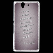 Coque Sony Xperia Z Quart d'heure Violet Citation Oscar Wilde