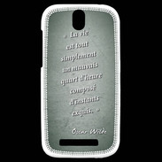 Coque HTC One SV Quart d'heure vert Citation Oscar Wilde