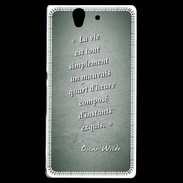 Coque Sony Xperia Z Quart d'heure vert Citation Oscar Wilde