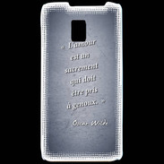 Coque LG P990 Sacrement amour Bleu Citation Oscar Wilde