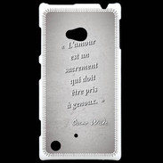 Coque Nokia Lumia 720 Sacrement amour Gris Citation Oscar Wilde