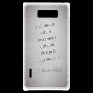 Coque LG Optimus L7 Sacrement amour Gris Citation Oscar Wilde