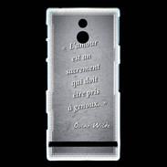 Coque Sony Xperia P Sacrement amour Noir Citation Oscar Wilde