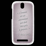 Coque HTC One SV Sacrement amour Rose Citation Oscar Wilde