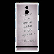 Coque Sony Xperia P Sacrement amour Rose Citation Oscar Wilde