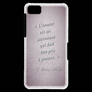 Coque Blackberry Z10 Sacrement amour Rose Citation Oscar Wilde