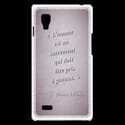 Coque LG Optimus L9 Sacrement amour Rose Citation Oscar Wilde