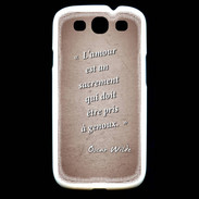 Coque Samsung Galaxy S3 Sacrement amour Rouge Citation Oscar Wilde