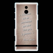 Coque Sony Xperia P Sacrement amour Rouge Citation Oscar Wilde