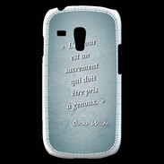 Coque Samsung Galaxy S3 Mini Sacrement amour Turquoise Citation Oscar Wilde